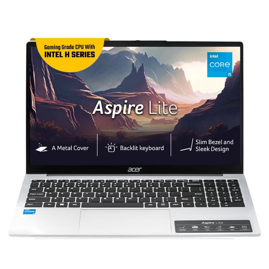 ACER ASPIRE LITE12TH GEN INTEL CORE I5-12450H PROCESSOR LAPTOP (WINDOWS 11 HOME/16 GB RAM/512 GB SSD/INTEL UHD GRAPHICS) AL15-52H WITH 39.6 CM (15.6 INCH)IPS FULL HD DISPLAY, BACKLIT KEYBOARD, PURE SILVER, 1.70 KG UN.347SI.00A