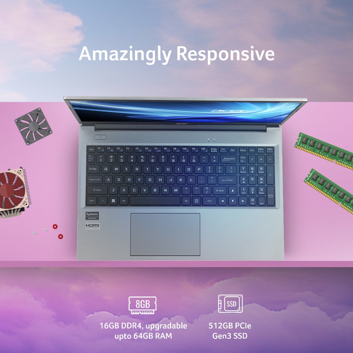 ACER ASPIRE LITE13TH GEN INTEL CORE I5-1334U PROCESSOR LAPTOP (WINDOWS 11 HOME/16GB RAM/512 GB SSD/INTEL UHD GRAPHICS) AL15-53 WITH 39.6 CM (15.6") FULL HD TN DISPLAY, BACKLIT KEYBOARD, STEEL GRAY UN.34ESI.00H