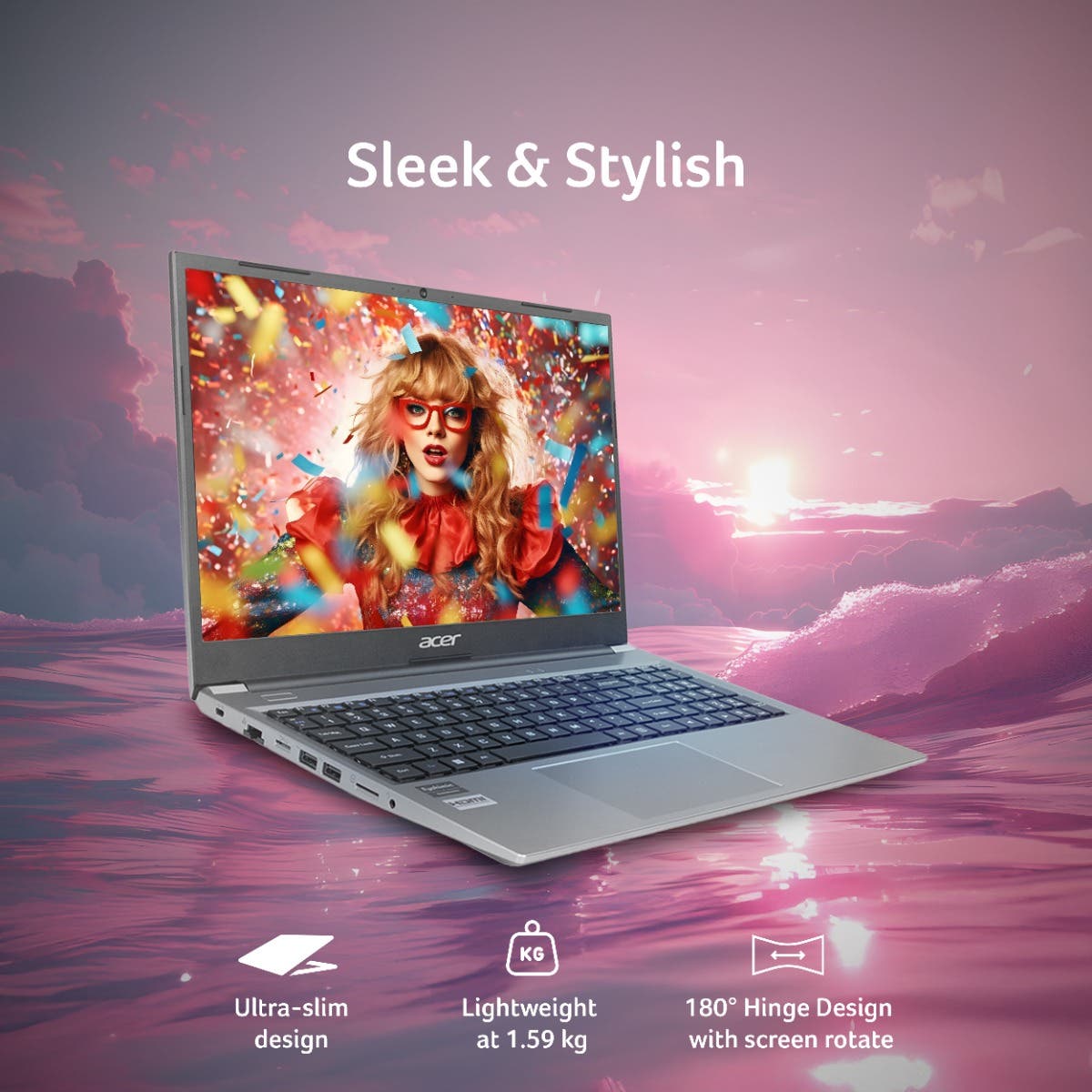 ACER ASPIRE LITE13TH GEN INTEL CORE I5-1334U PROCESSOR LAPTOP (WINDOWS 11 HOME/16GB RAM/512 GB SSD/INTEL UHD GRAPHICS) AL15-53 WITH 39.6 CM (15.6") FULL HD TN DISPLAY, BACKLIT KEYBOARD, STEEL GRAY UN.34ESI.00H