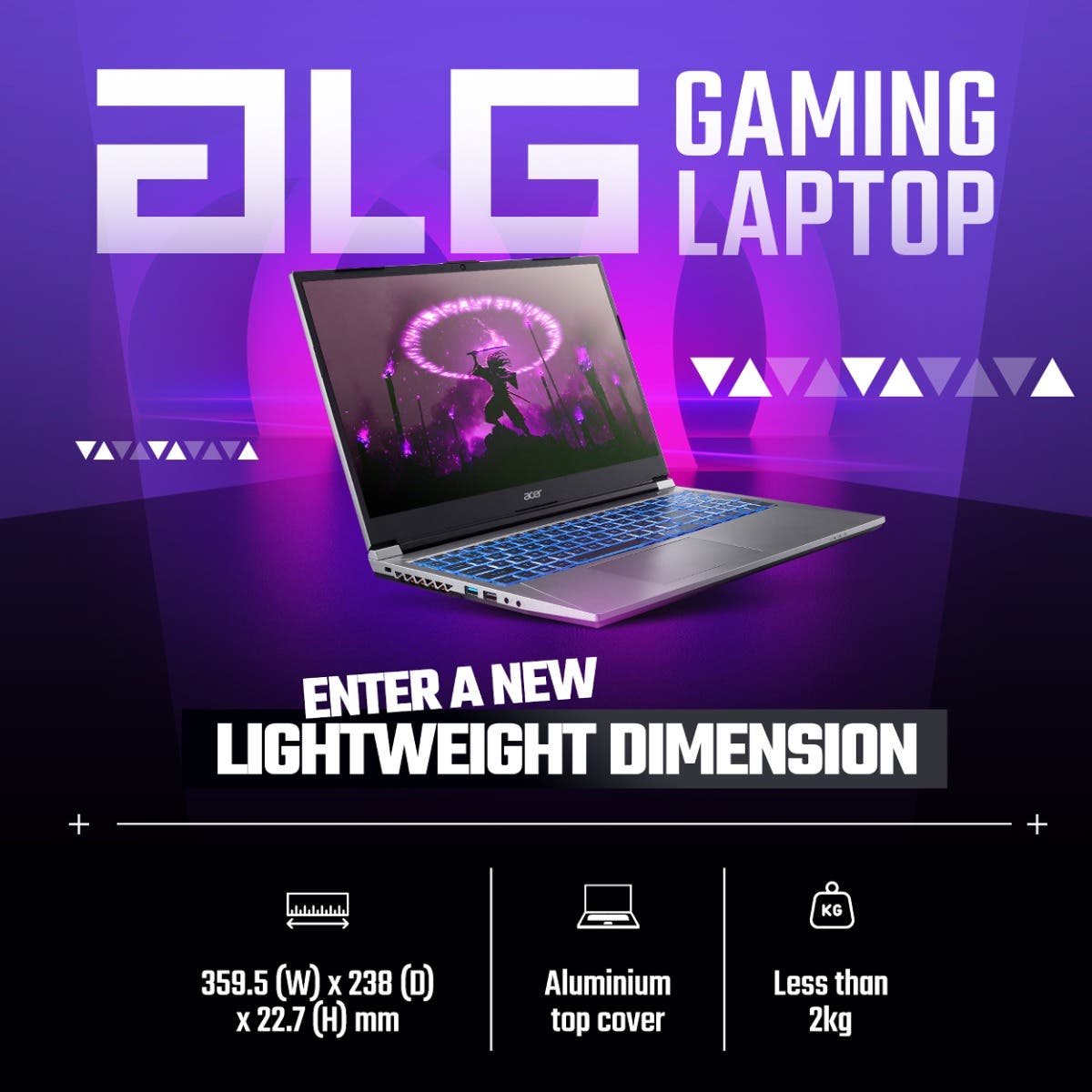 ACER ALG GAMING LAPTOP, INTEL CORE I5 12TH GEN-12450H PROCESSOR, NVIDIA GEFORCE RTX 2050 - 4GB(16GB RAM/512GB SSD)FULL HD DISPLAY, 39.6 CM (15.6"), 144HZ, WINDOWS 11 HOME, MSO, STEEL GRAY, 1.99KG, AL15G-52 UN.34CSI.00W