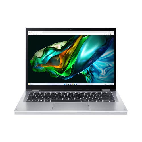 ACER INTEL CORE I3 N305- (8 GB/512 GB SSD/WINDOWS 11 HOME) A3SP14-31PT 2 IN 1 LAPTOP (14 INCH, PURE SILVER) UN.KENSI.003