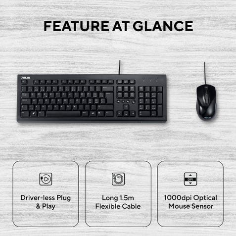 ASUS Keyboard and Mouse Set U2000 (Wired)