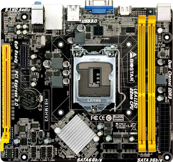 BIOSTAR H81MHV3 INTEL LGA1150 MOTHERBOARD