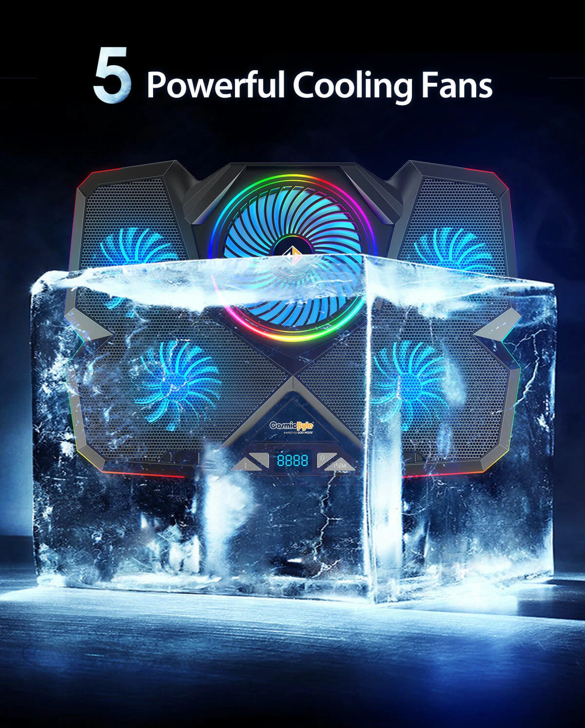 COSMIC BYTE CYCLONE RGB COOLING PAD BLACK/BLUE