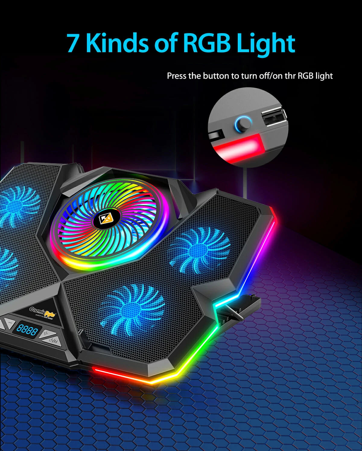 COSMIC BYTE CYCLONE RGB COOLING PAD BLACK/BLUE