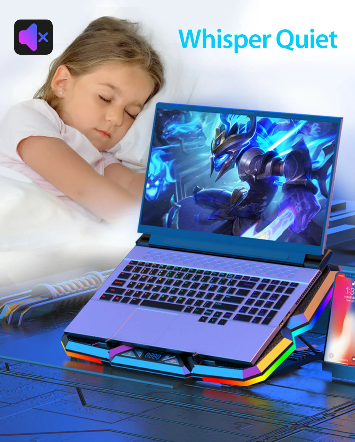 COSMIC BYTE CYCLONE RGB COOLING PAD BLACK/BLUE