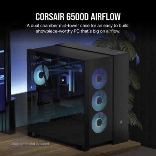 CORSAIR 6500D AIRFLOW TEMPERED GLASS SUPER MID-TOWER, BLACK