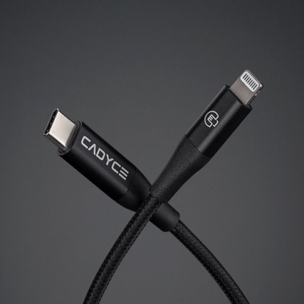 CADYCE CADMIUM PLUS USB C TO LIGHTNING CABLE 1.2M BLACK COLOR CA-CLC - BLACK