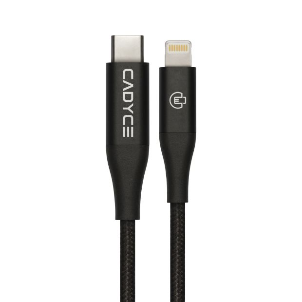CADYCE CADMIUM PLUS USB C TO LIGHTNING CABLE 1.2M BLACK COLOR CA-CLC - BLACK