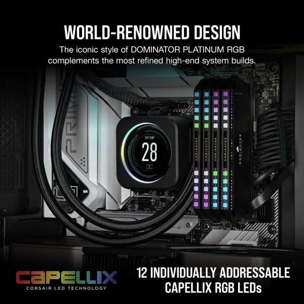 Corsair Dominator Platinum RGB 32GB (16GBx2) 6000MHz CL36 DDR5 RAM