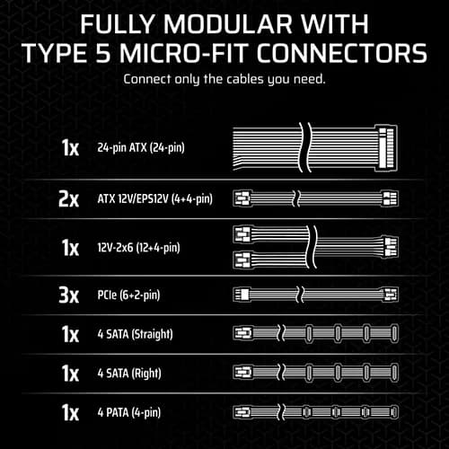 CORSAIR SF850 PLATINUM ATX 3.1 FULLY MODULAR SFX SMPS