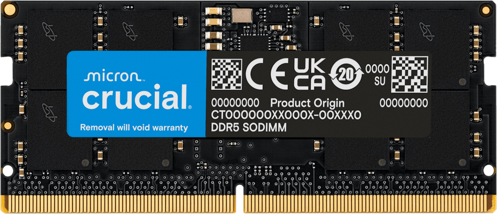 Crucial 16GB DDR5-5600 MHz SODIMM Laptop Ram CT16G56C46S5