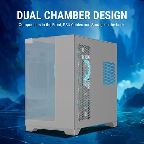 ANT ESPORTS CRYSTAL MIRROR WHITE ATX MID TOWER CASE