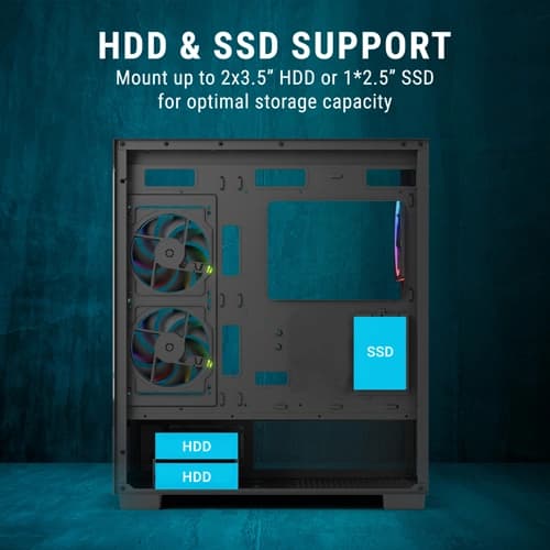 Ant Esports Crystal X3 LCD ARGB ATX Mid Tower Case