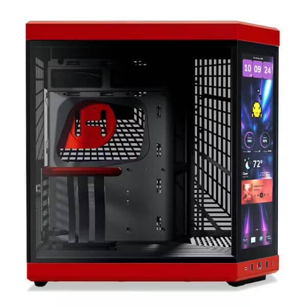 HYTE Y70 TOUCH INFINITE DUAL CHAMBER ATX MID-TOWER CABINET RED-BLACK (CS-HYTE-Y70TI-RB)
