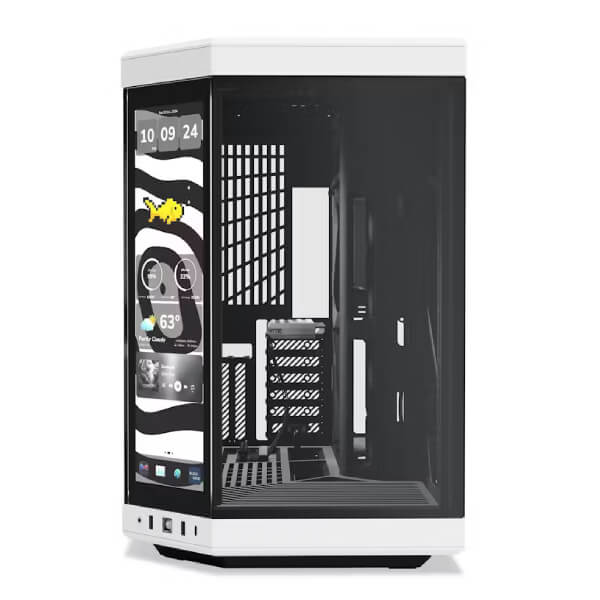 HYTE Y70 TOUCH INFINITE DUAL CHAMBER ATX MID-TOWER CABINET WHITE-BLACK (CS-HYTE-Y70TI-WB)