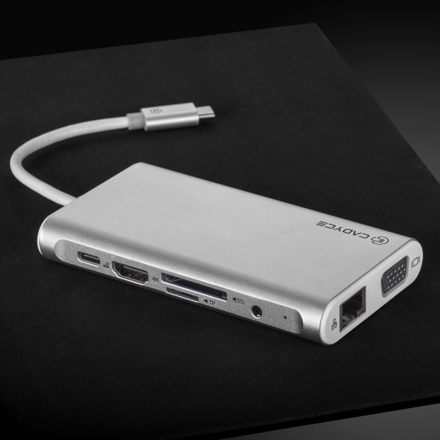 CADYCE USB-C TO USB 3.0 HUB, GIGABIT ETHERNET, HDMI (4K) & VGA ADAPTER WITH PD CHARGING CA-CU3HVG