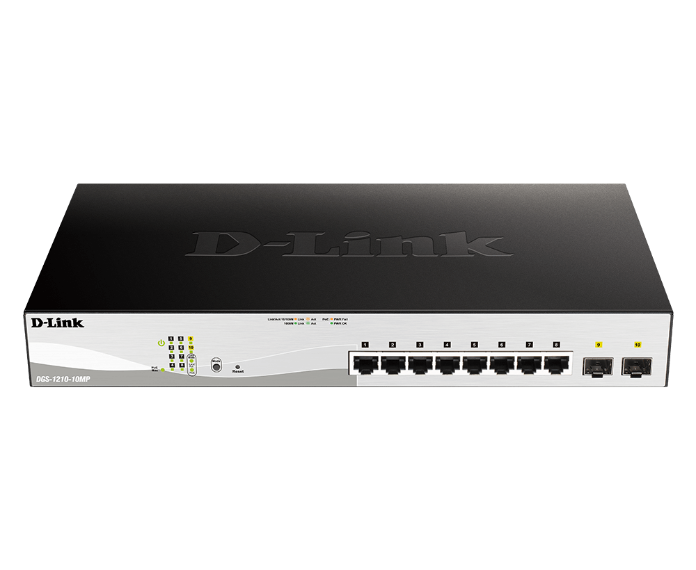 DLINK 10-PORT GIGABIT SMART MANAGED POE SWITCH DGS-1210-10MP