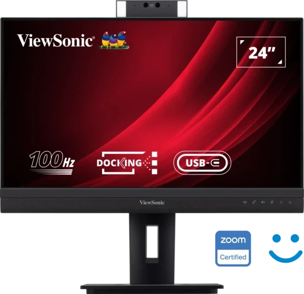 VIEWSONIC VG2457V 24 INCH 1080P VIDEO CONFERENCING DOCKING MONITOR WITH WINDOWS HELLO COMPATIBLE IR WEBCAM, ADVANCED ERGONOMICS, AND 90W USB C FOR HOME AND OFFICE