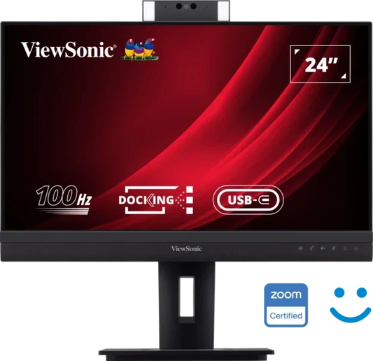 VIEWSONIC VG2457V 24 INCH 1080P VIDEO CONFERENCING DOCKING MONITOR WITH WINDOWS HELLO COMPATIBLE IR WEBCAM, ADVANCED ERGONOMICS, AND 90W USB C FOR HOME AND OFFICE