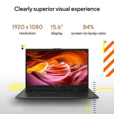 ASUS Vivobook Go 15, Student Laptop, AMD Ryzen 5 7520U (16GB/512GB/AMD Radeon Graphics/39.62 cms (15.6) FHD/Windows 11 Home/Office Home 2024 + M365 Basic (1 Year Validity) E1504FA-BQ2341WS