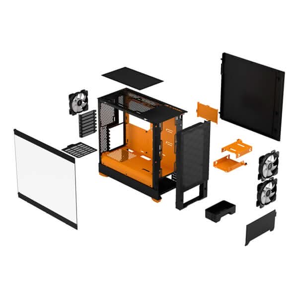 Fractal Design Pop Air RGB Orange Core TG Clear Tint (ATX) Mid Tower Cabinet