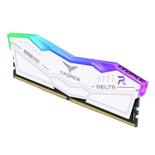 TEAMGROUP T-FORCE DELTA RGB 32GB (32GBX1) DDR5 5200MHZ RAM (WHITE)