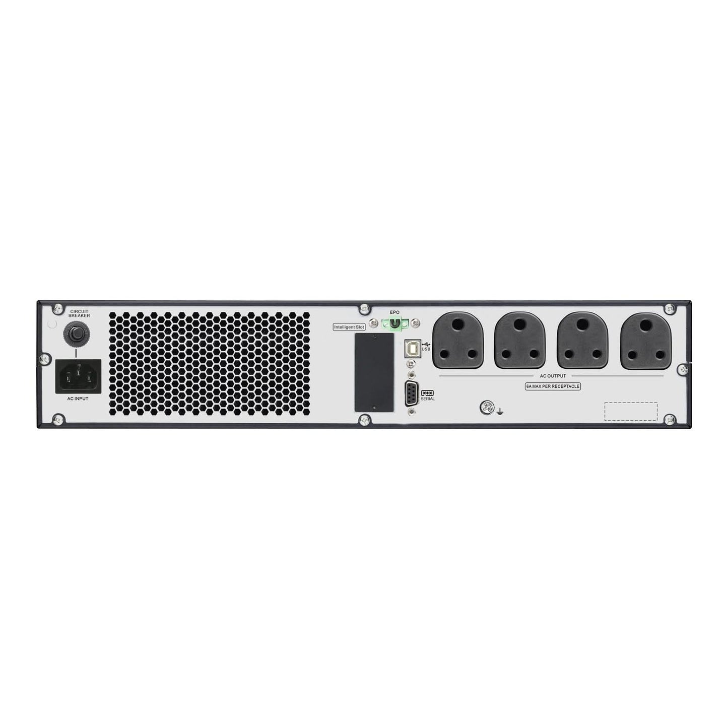 APC EASY UPS ON-LINE SRV1KL-IN - 1000VA/ 800W | 230V | 4 INDIA 3-PIN 6A OUTLETS | RACKMOUNT 2U | INTELLIGENT CARD SLOT | VISUAL LCD AND AUDIBLE ALARMS |W/O RAIL KIT | 2 YEARS WARRANTY