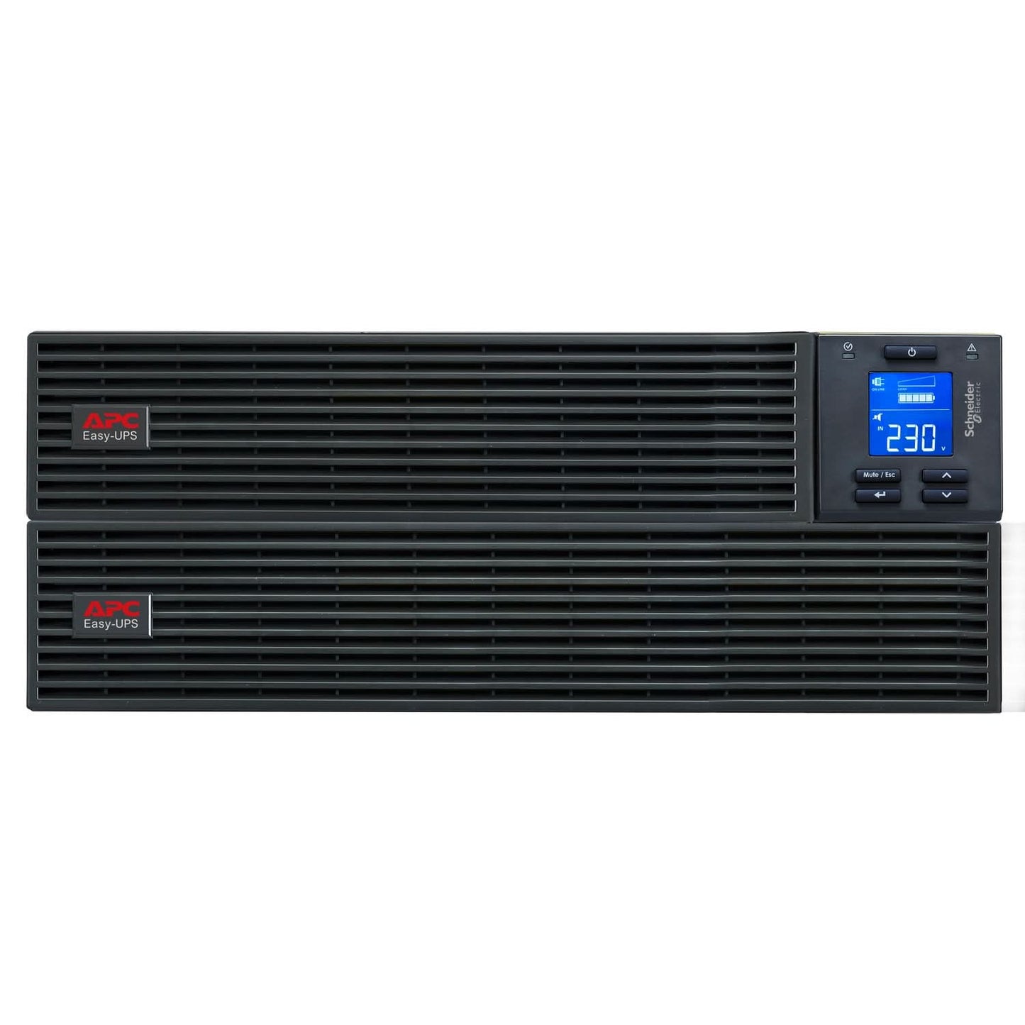APC EASY UPS ON-LINE SRV3KRIL-IN - 3000VA/ 2400W |230V | 3 INDIA 3-PIN 6A + 1X HARD WIRE 3-WIRE(1P+ N+E) OUTLETS | RACKMOUNT 4U | INTELLIGENT CARD SLOT | VISUAL LCD AND AUDIBLE ALARMS | EXTENDED RUNTIME, W/O RAIL KIT | 2 YEARS WARRANTY