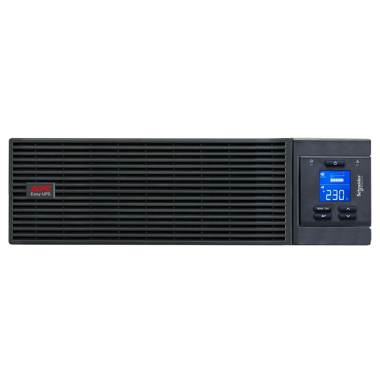 APC EASY UPS ON-LINE SRV20KUXI-IN - 20KVA/20KW | 230V | 1X HARD WIRE 3-WIRE(1P+N+E) OUTLETS | RACKMOUNT 3U | INTELLIGENT CARD SLOT | VISUAL LCD AND AUDIBLE ALARMS | NO BATTERY, W/O RAIL KIT | 2 YEARS WARRANTY