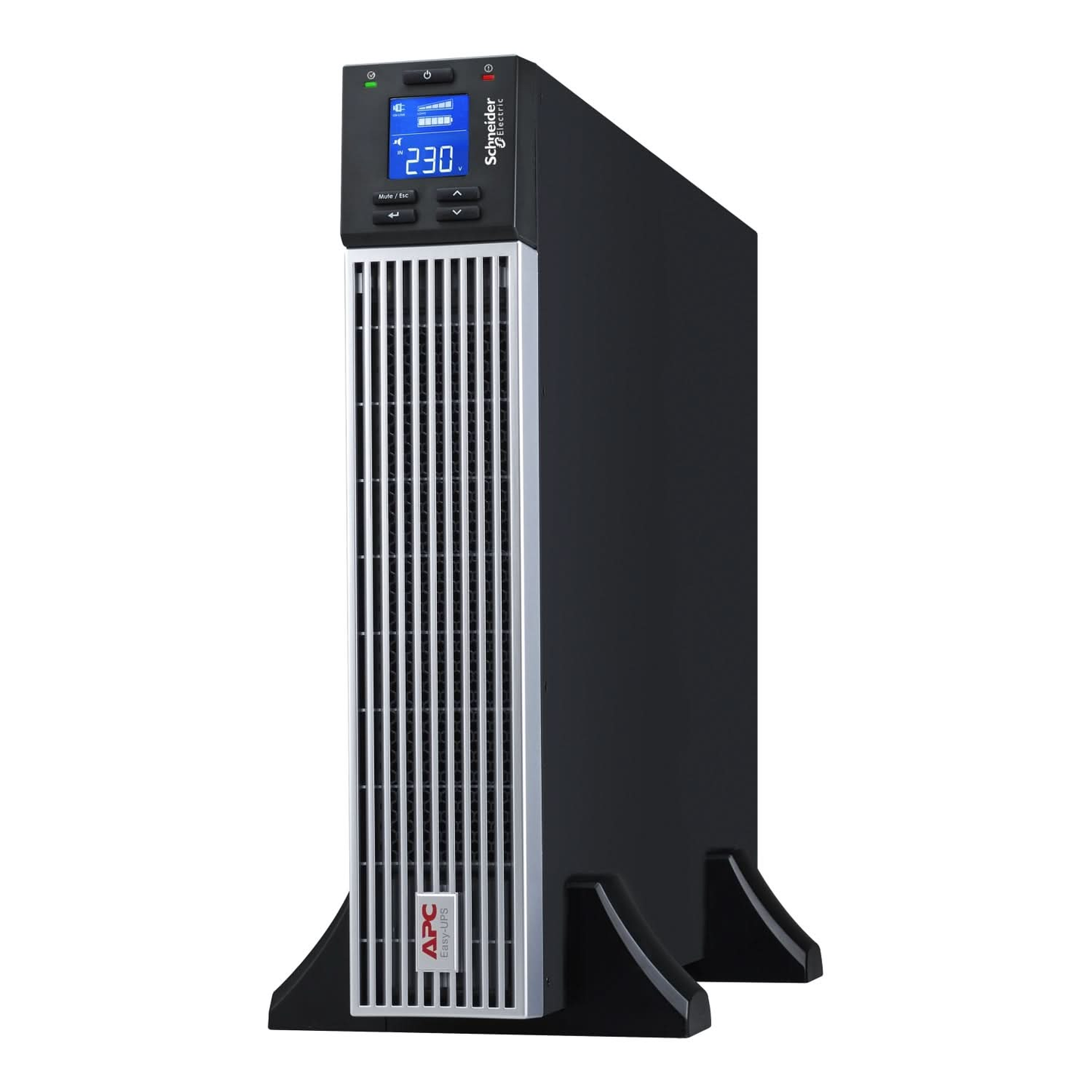 APC EASY UPS ON-LINE SRVL2KRI-IN - 2000VA/1800W |230V | 4 INDIA 3-PIN 6A + 1 HARD WIRE (1P+N+E) OUTLETS | LITHIUM-ION | RACK/TOWER 2U | INTELLIGENT CARD SLOT | VISUAL LCD AND AUDIBLE ALARMS | W/O RAIL KIT | 3 YEARS WARRANTY
