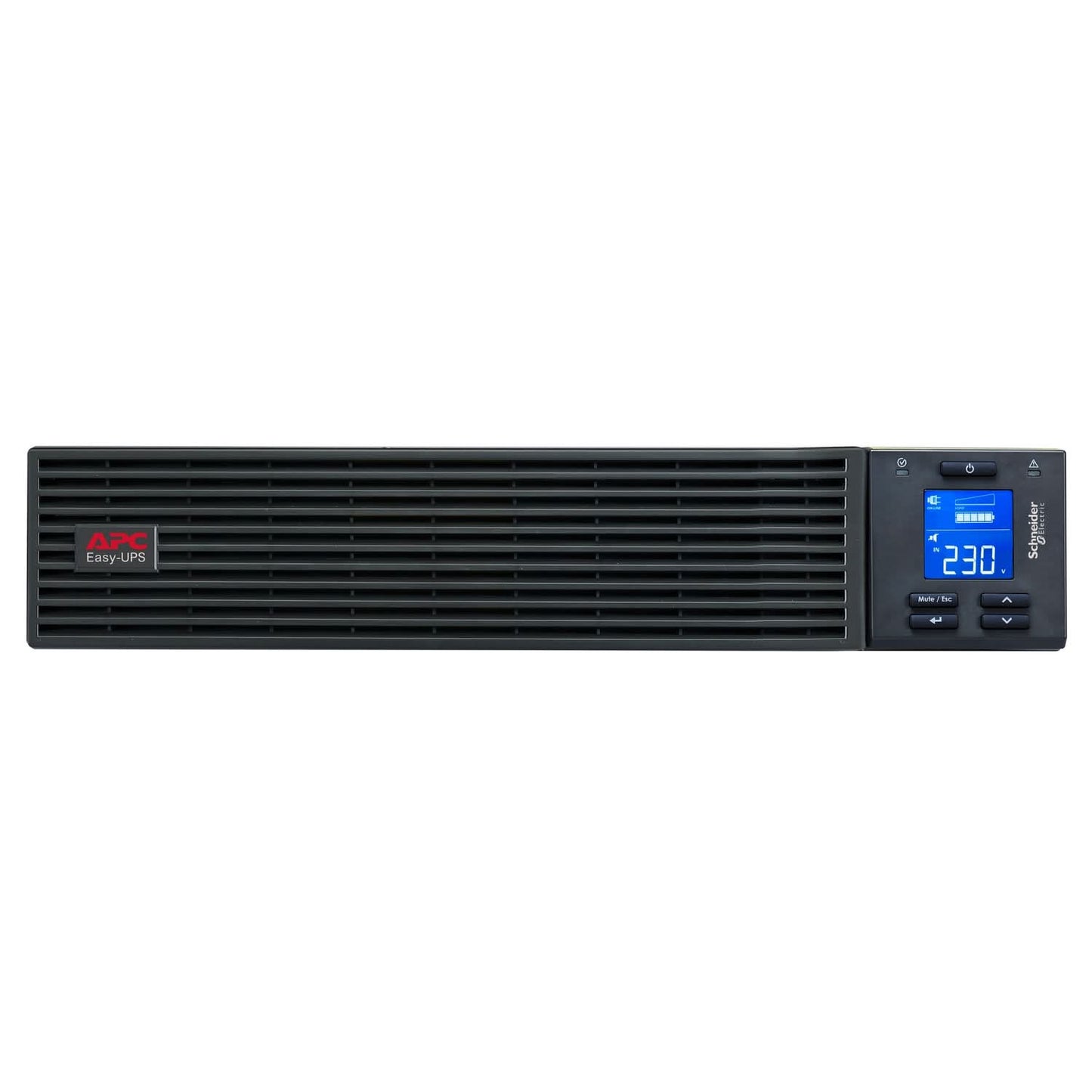 APC EASY UPS ON-LINE SRV5KUXI-IN - 5KVA/5KW | 230V | 1X HARD WIRE 3-WIRE(1P+N+E) OUTLETS | RACKMOUNT 2U | INTELLIGENT CARD SLOT | VISUAL LCD AND AUDIBLE ALARMS | EXTERNAL BATTERY, W/O RAIL KIT | 2 YEARS WARRANTY