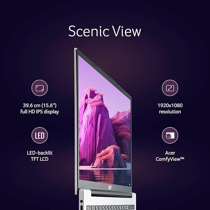 Acer Aspire Lite, 13th Gen, Intel Core i7-13620H Processor, 16 GB RAM, 1 TB SSD, Full HD IPS, 15.6"/39.62 cm, Windows 11 Home, MSO, Pure Silver, 1.70 kg, AL15-52H, Backlit keyboard, Thin and Light Laptop UN.347SI.00W