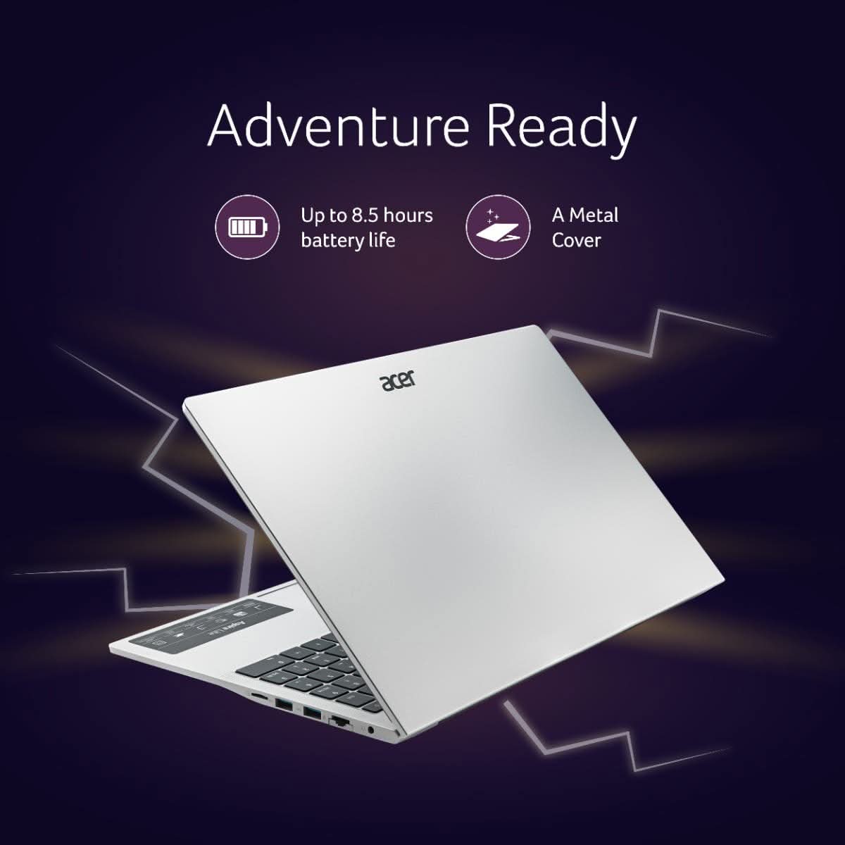 Acer Aspire Lite, Intel Core 5 processor 210H , 16 GB RAM, 512GB SSD, Full HD IPS, 15.6"/39.62 cm, Windows 11 Home, MS Office, Pure Silver, 1.70 kg, AL15-52H, Backlit keyboard, Thin and Light Laptop