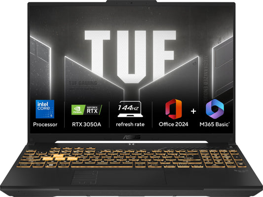 ASUS TUF GAMING F16, GAMING LAPTOP, INTEL CORE 5 210H, RTX 3050A GPU (16GB/512GB/40.64 CMS (16) FHD+/WINDOWS 11 HOME) FX607VB-RL076WS