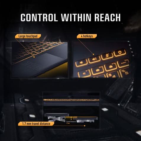 ASUS TUF Gaming F16, Gaming Laptop, Intel Core 5 Processor 210H, RTX 3050 GPU (16GB/512GB/40.64 cms (16) FHD+/Windows 11 Home/Microsoft Office Home 2024 + Microsoft 365 Basic) FX607VJB-RL179WS