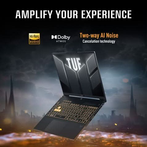 ASUS TUF Gaming F16, Gaming Laptop, Intel Core 5 Processor 210H, RTX 3050 GPU (16GB/512GB/40.64 cms (16) FHD+/Windows 11 Home/Microsoft Office Home 2024 + Microsoft 365 Basic) FX607VJB-RL179WS
