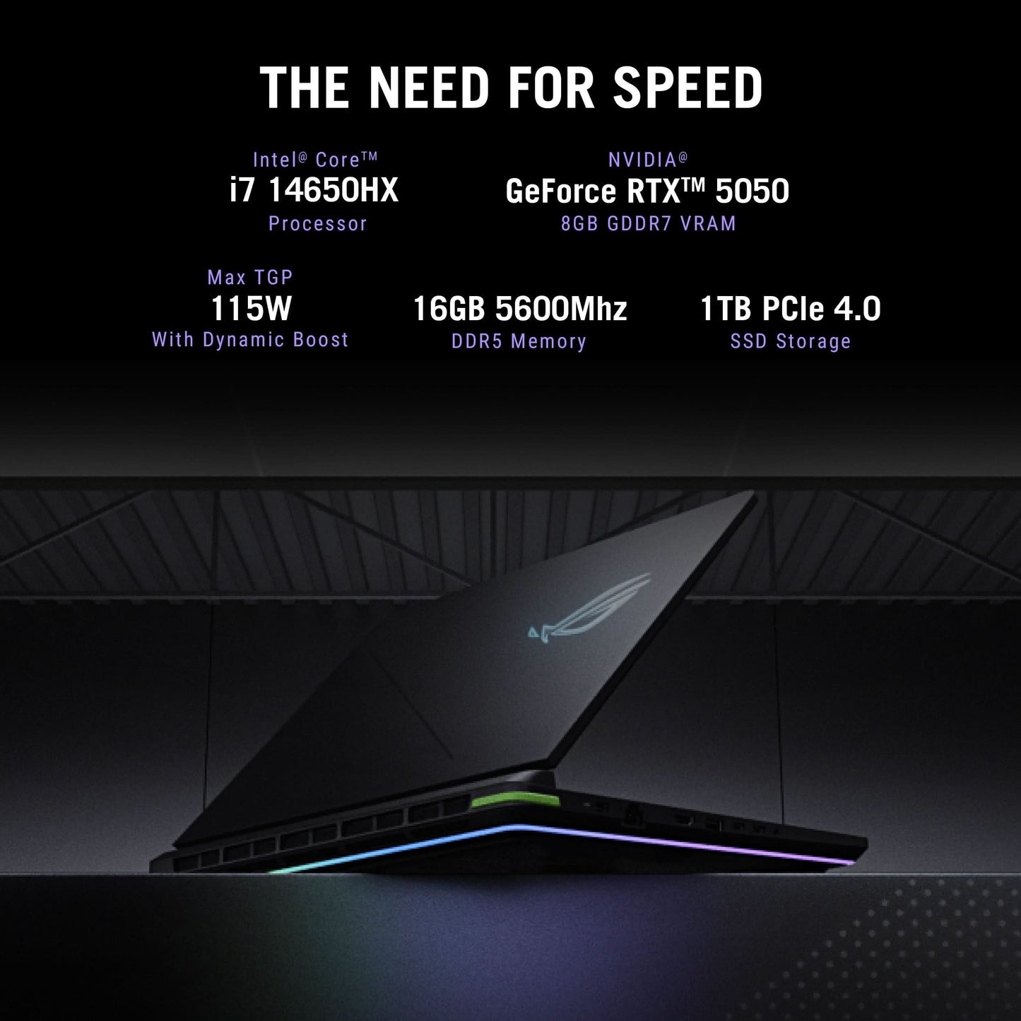 ASUS ROG STRIX G16, GAMING LAPTOP, INTEL CORE I7 14650HX, RTX 5050 GPU (16GB/1TB/40.64 CMS (16) 2.5K/WINDOWS 11 HOME/OFFICE HOME 2024 + M365 BASIC (1 YEAR VALIDITY)*) G615JHR-S5005WS