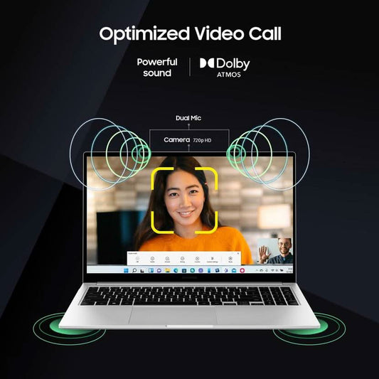 SAMSUNG GALAXY BOOK2 INTEL CORE I5 12TH GEN 1240P - (8 GB/512 GB SSD/WINDOWS 11 HOME/4 GB GRAPHICS) NP750XEE-XB1IN THIN AND LIGHT LAPTOP (15.6 INCH, SILVER, 1.6 KG, WITH MS OFFICE)