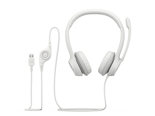 LOGITECH USB HEADSET H390 - OFF WHITE