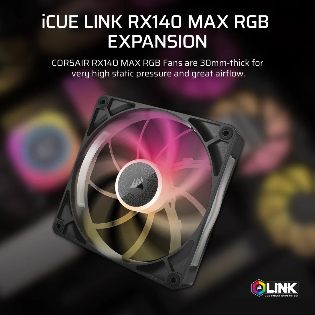 CORSAIR FAN RX RGB MAX SERIES, ICUE LINK RX140 RGB MAX, 140MM RGB FAN, SINGLE FAN-CO-9051035-WW