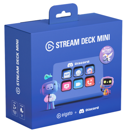 ELGATO STREAM DECK MINI DISCORD EDITION | 6-KEY CONTROLLER WITH PRE-INSTALLED DISCORD ACTIONS, INCLUDES 1-MONTH DISCORD NITRO, IDEAL FOR VOICE, STREAM & CHAT CONTROL 10GAI9931