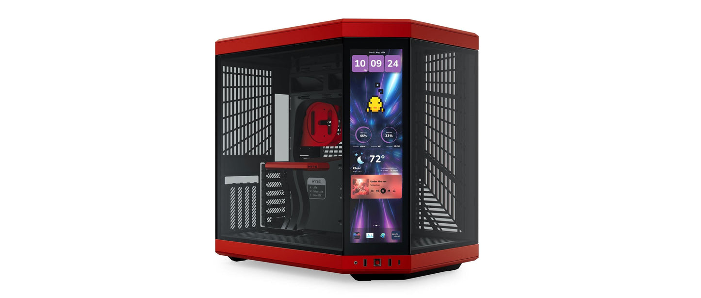 HYTE Y70 TOUCH INFINITE DUAL CHAMBER ATX MID-TOWER CABINET RED-BLACK (CS-HYTE-Y70TI-RB)