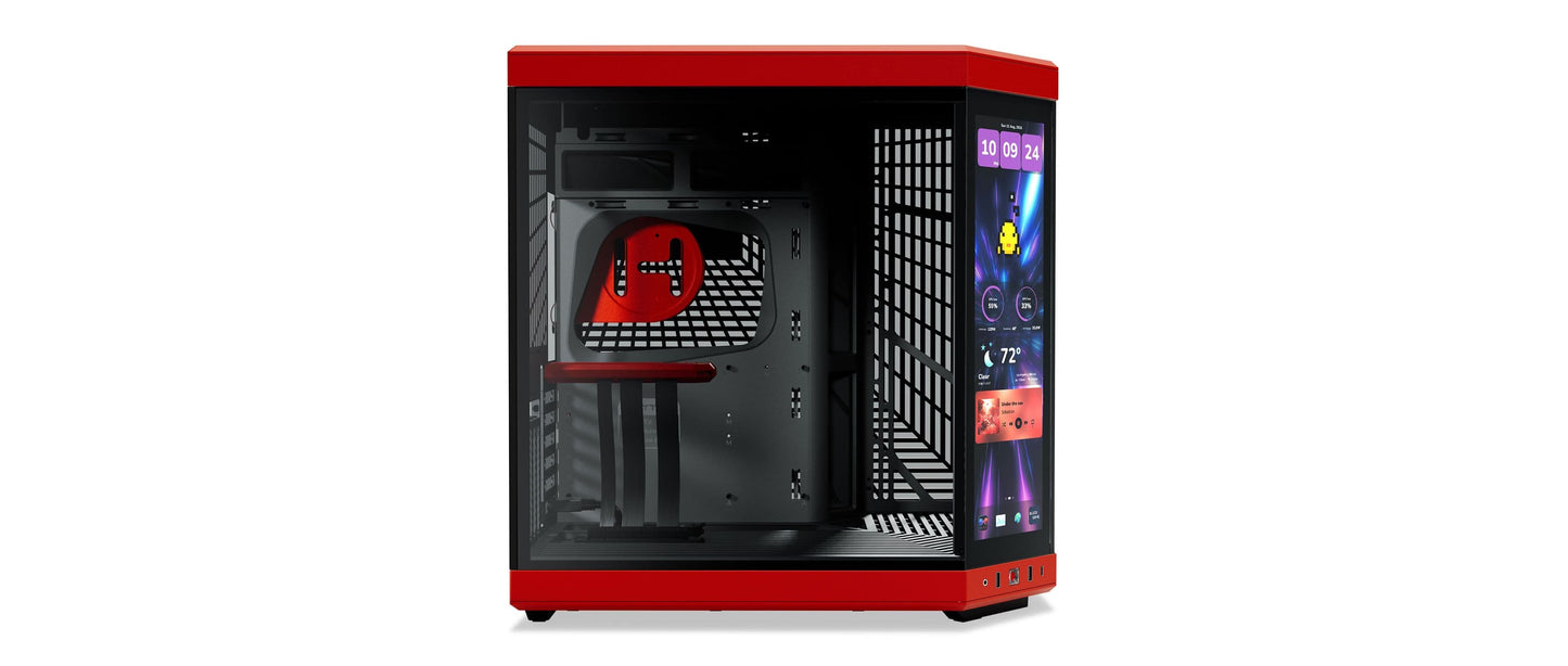 HYTE Y70 TOUCH INFINITE DUAL CHAMBER ATX MID-TOWER CABINET RED-BLACK (CS-HYTE-Y70TI-RB)