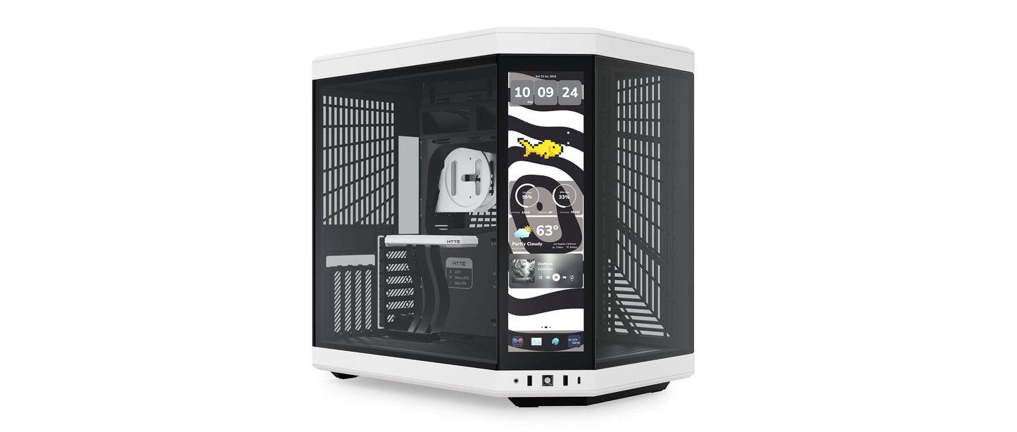 HYTE Y70 TOUCH INFINITE DUAL CHAMBER ATX MID-TOWER CABINET WHITE-BLACK (CS-HYTE-Y70TI-WB)