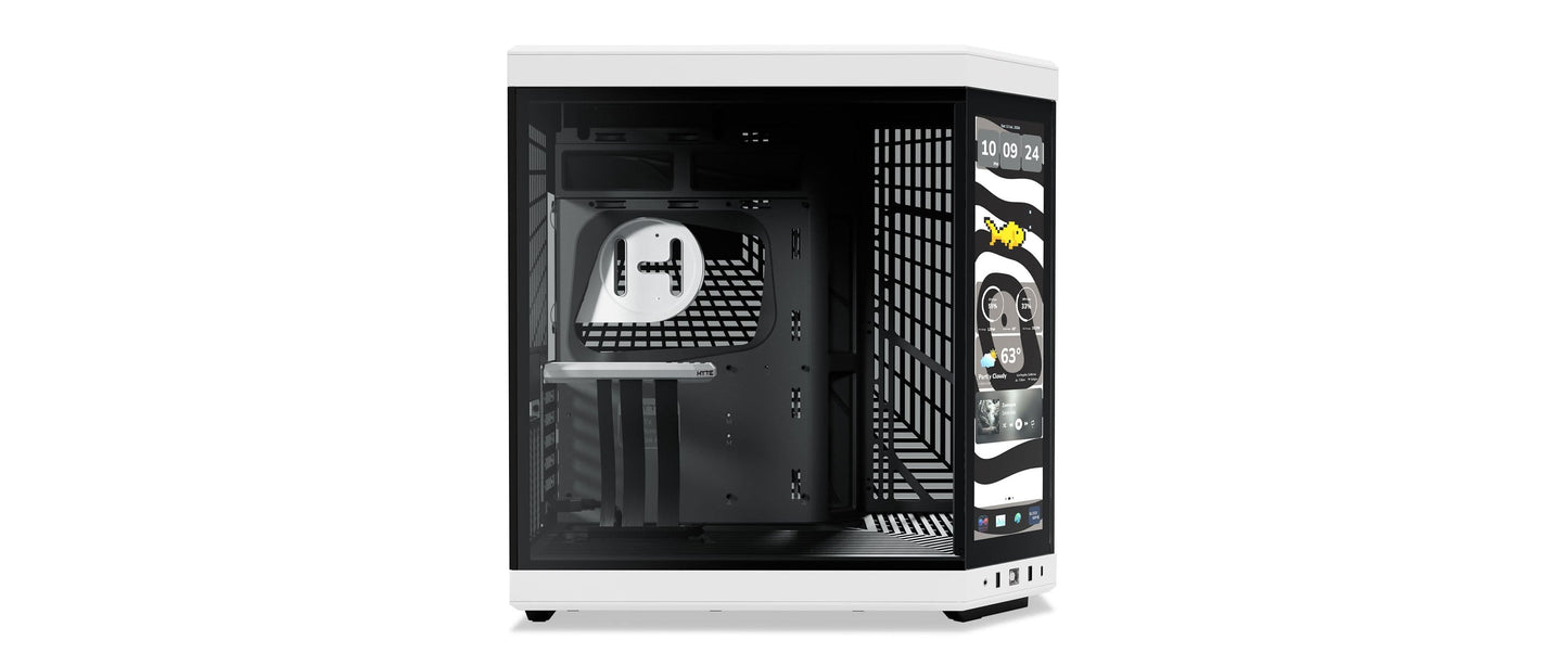 HYTE Y70 TOUCH INFINITE DUAL CHAMBER ATX MID-TOWER CABINET WHITE-BLACK (CS-HYTE-Y70TI-WB)