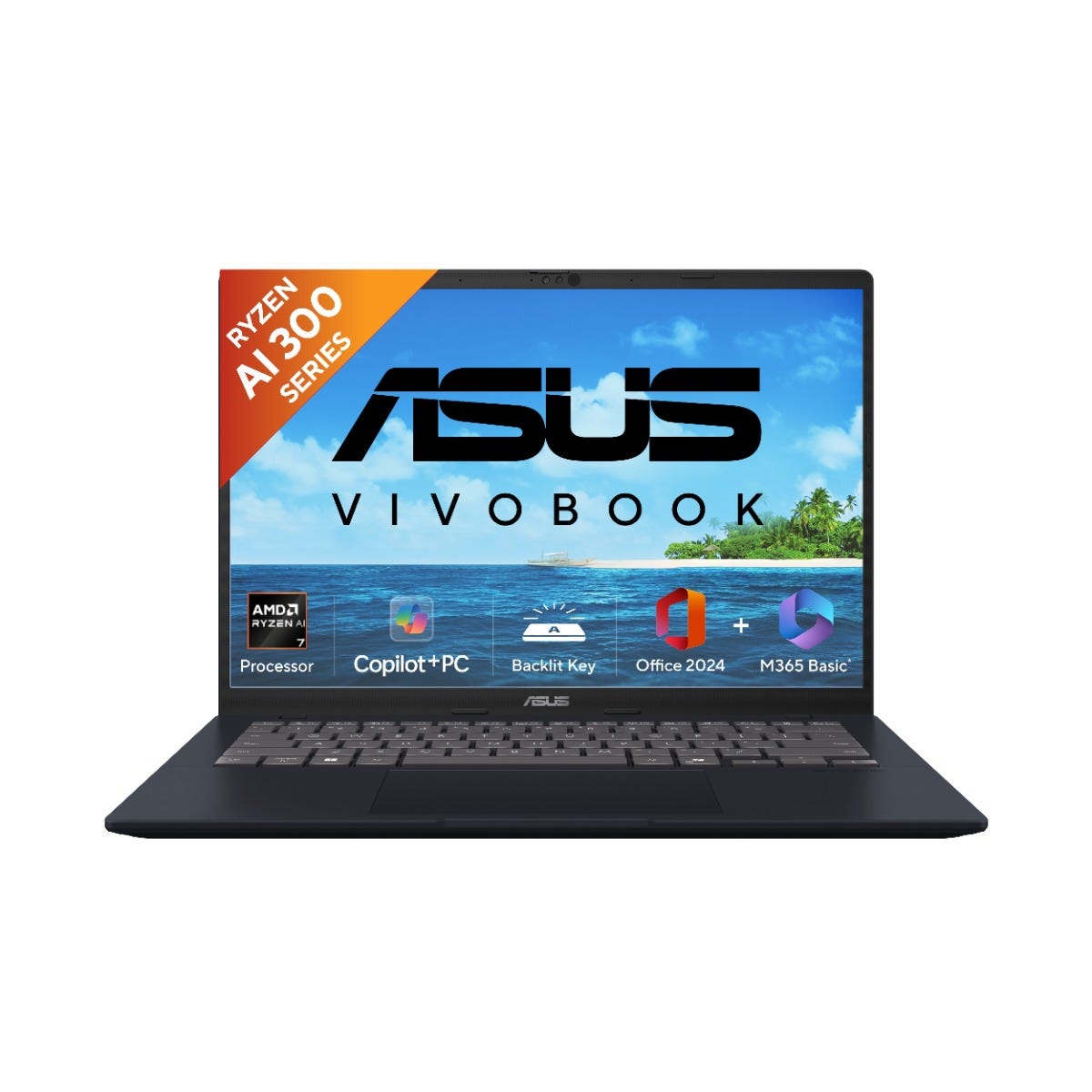 ASUS VIVOBOOK 14, AMD AI POWERED LAPTOP, AMD RYZEN AI 7 350 (16GB/512GB/AMD RADEON GRAPHICS/35.56 CMS (14) WUXGA/WINDOWS 11 HOME/OFFICE HOME 2024 + M365 BASIC (1 YEAR VALIDITY) M1407KA-LY112WS