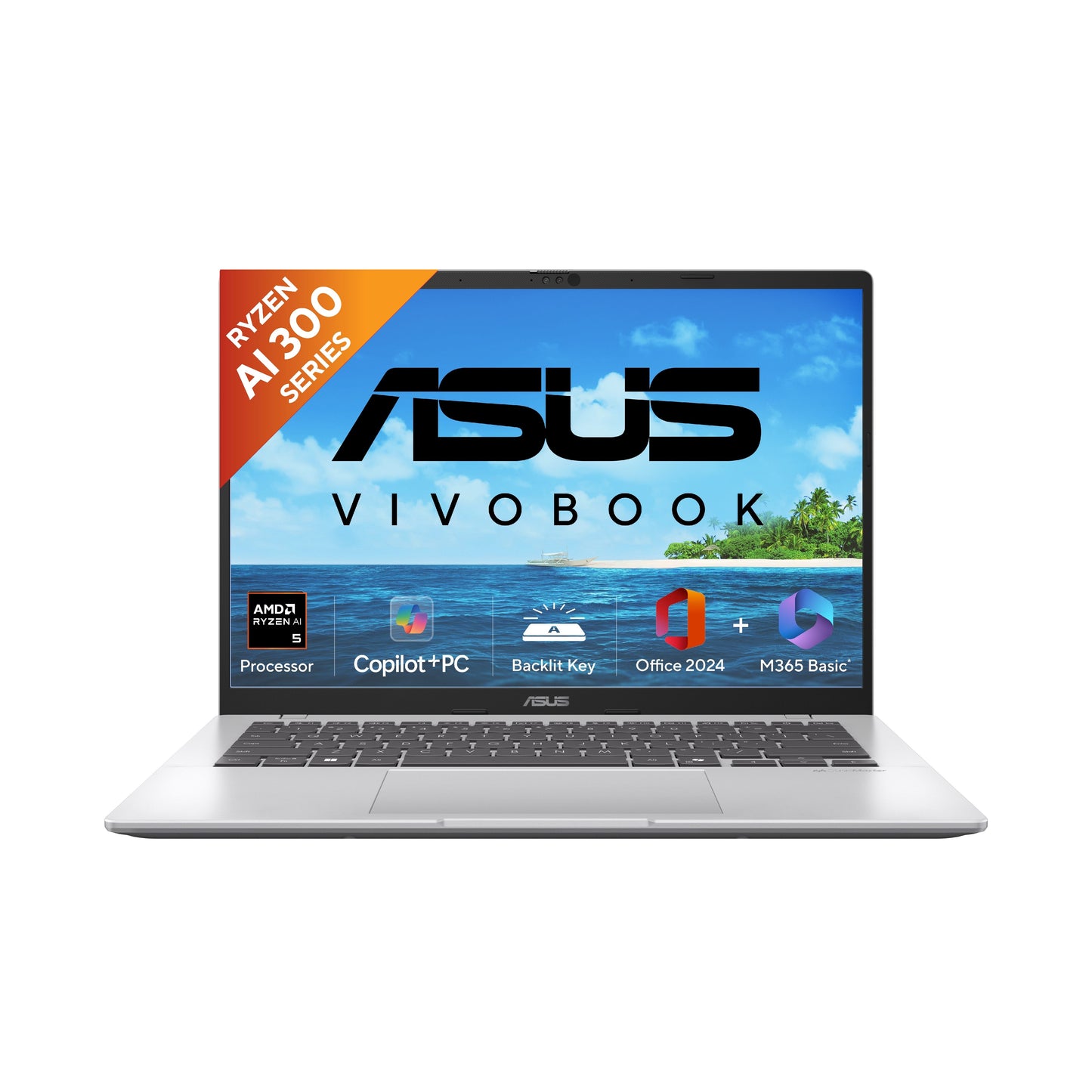 ASUS VIVOBOOK 14, AMD AI POWERED LAPTOP, AMD RYZEN AI 5 330 (16GB/512GB/AMD RADEON GRAPHICS/35.56 CMS (14) WUXGA/WINDOWS 11 HOME/OFFICE HOME 2024 + M365 BASIC (1 YEAR VALIDITY) M1407KA-LY131WS