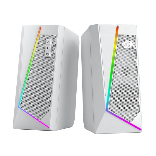 REDRAGON ANVIL GS520 - RGB 2.0 Channel Gaming Wired Desktop Speakers (White)
