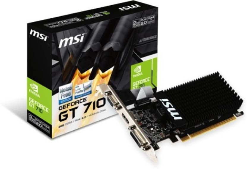 MSI NVIDIA GEFORCE GT 710 2 GB DDR3 GRAPHICS CARD (BLACK)